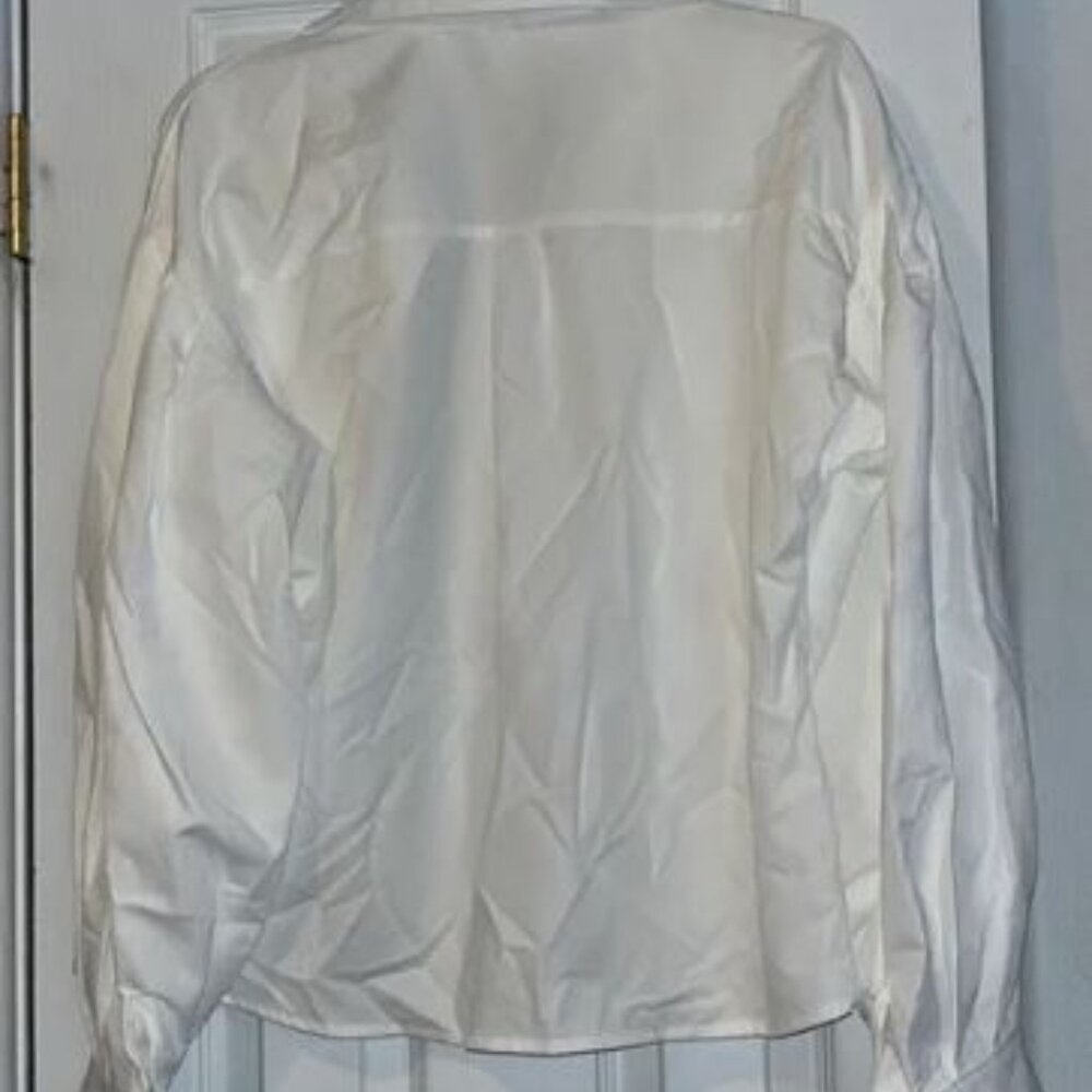 basic white button down blouse LARGE - Picture 3 of 3